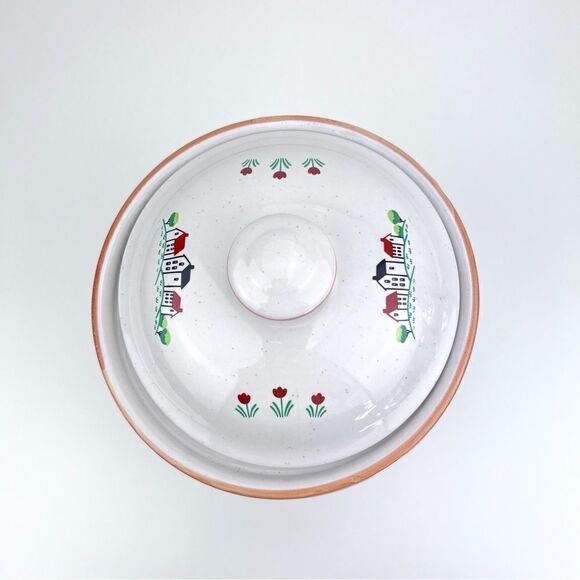 Newcor Stoneware Country Village Cookie Jar Canister - Picture 5 of 11